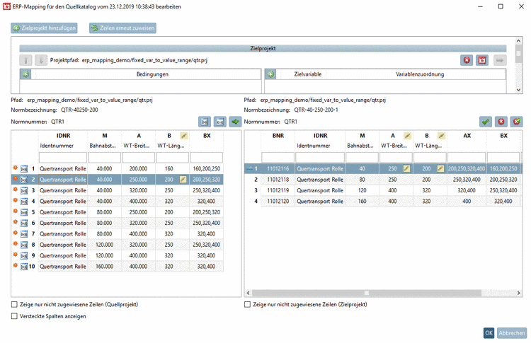 Kontrolle der Werteanpassung