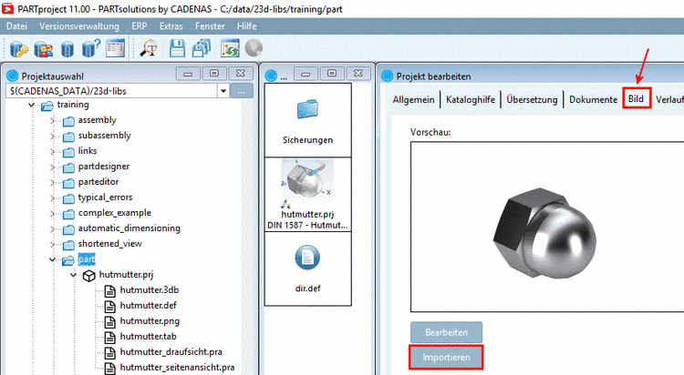 Vorschaubild auf Verzeichnisebene importieren