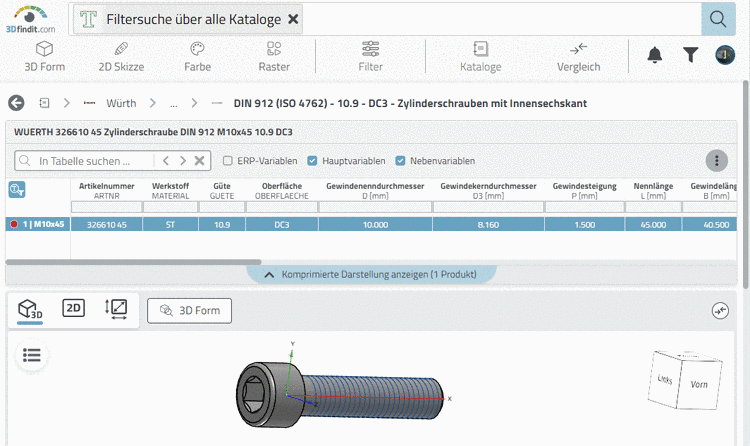 In diesem Beispiel wurde das Blend-Feature zuerst angewendet, dann die Schnitt Extrusion.