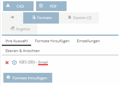 Beispiel: Auswahl von IGES (3D)