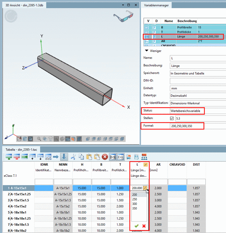 Beispiel: Aufzählung von Werten