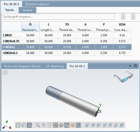 PARTdataManager - Gewindesteigung 1.0