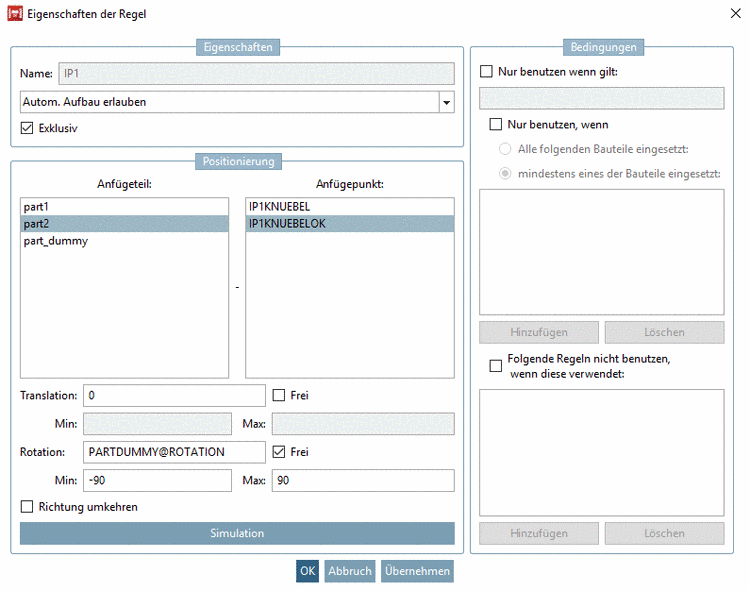 Eigenschaften der Regel