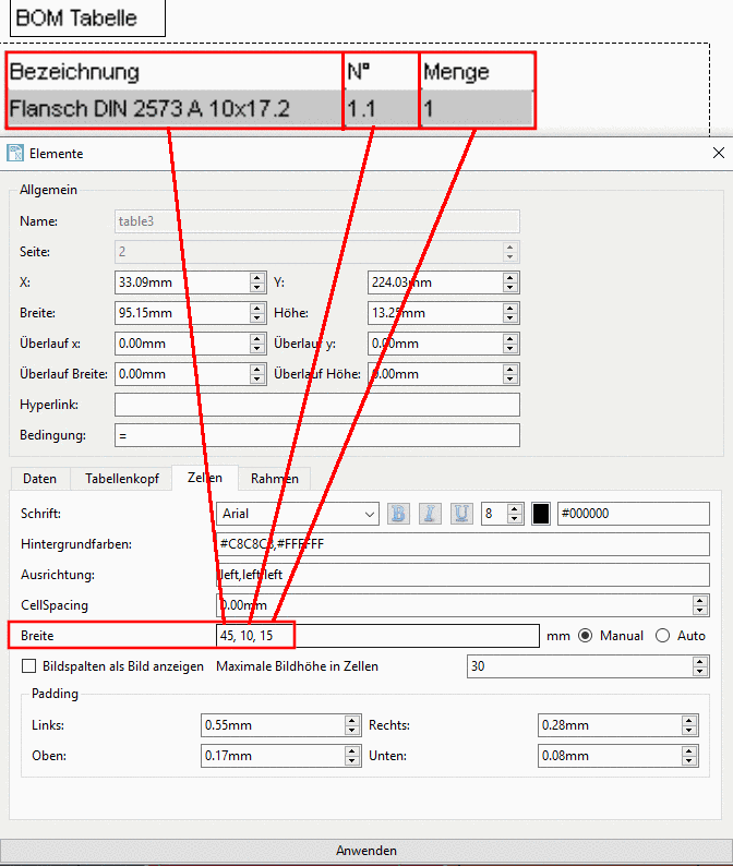 Die Schaltflächen unten zur Bestätigung der Platzierung sind noch inaktiv. Mit Klick auf können Sie die Platzierungsaktion abbrechen.