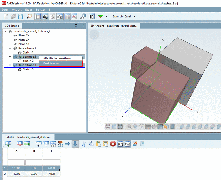 Teileauswahl: Startoberfläche PARTdataManager