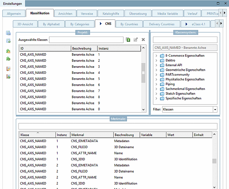 Ausgewählte Klassen [Selected classes]