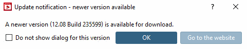 Beispiel 2: Es ist eine neuere Version (%1) zum Download verfügbar. [A newer version (%1) is available for download.]