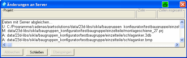 Änderungen an Server [Send changes to the server]