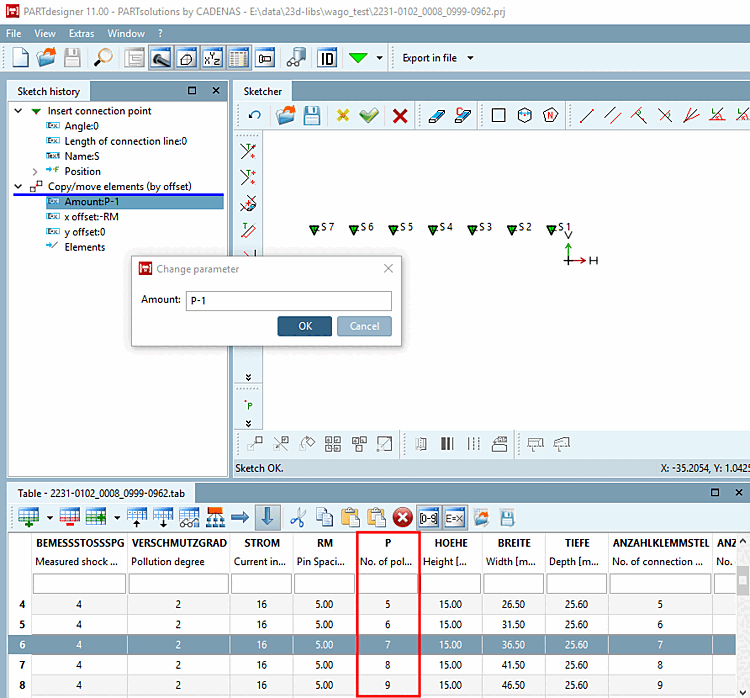 Punkte per Kopie erzeugt