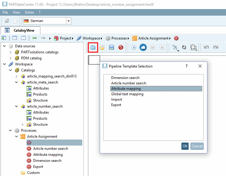 Template für Attributmapping [Attribute mapping] laden
