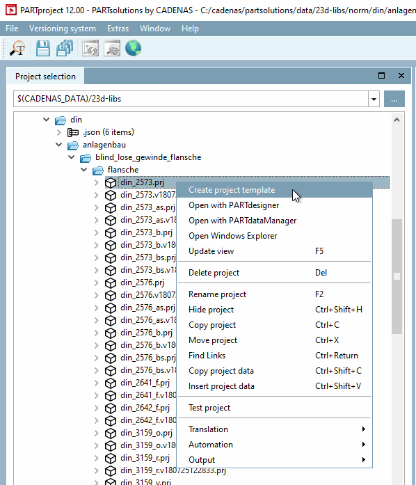 Projekt Template erzeugen [Create project template]