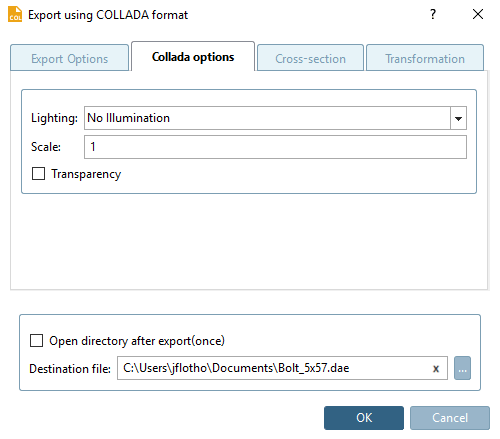 Collada Optionen [Collada options]