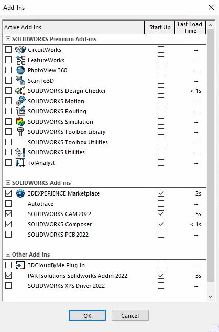PARTsolutions Solidworks Addin