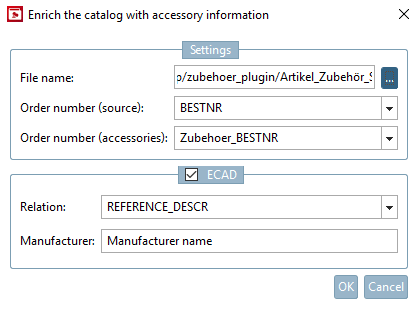Katalog mit Zubehörinformationen anreichern [Enrich the catalog with accessory information]
