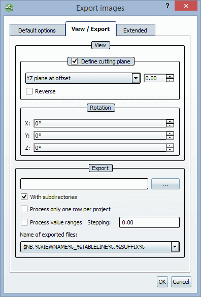 Exportmodus [Export mode]: Voransichten generieren [Generate previews]