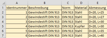 Beispiel bei dem die Angabe eines Separators sinnvoll ist.