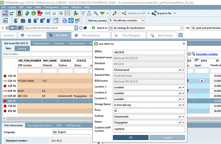 Dialogfenster Neue Ident-Nummer [new ident-no.]