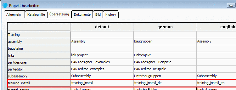 Bezeichnung für Installation