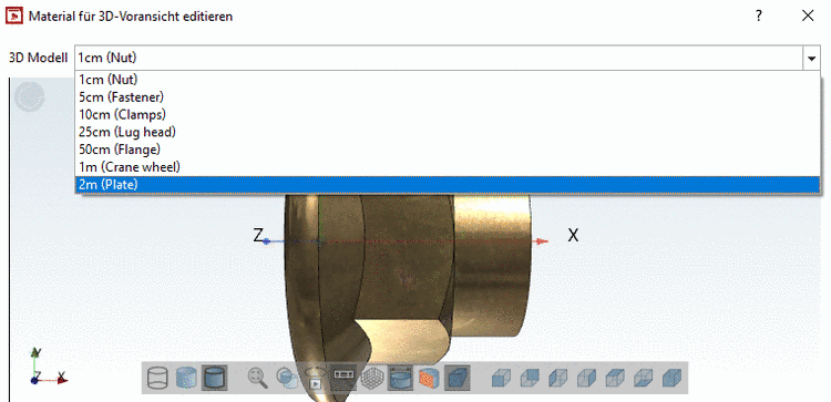 Einstellung 3D Modell