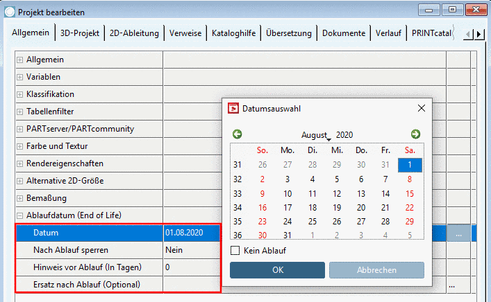 PARTproject: Ablaufdatum