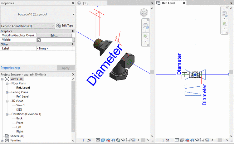 Symbolische Ansicht in Revit