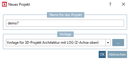 Neues Projekt anlegen