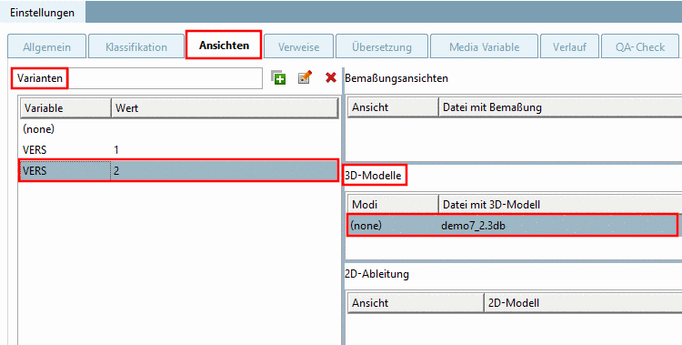 Variante 2 zugewiesen