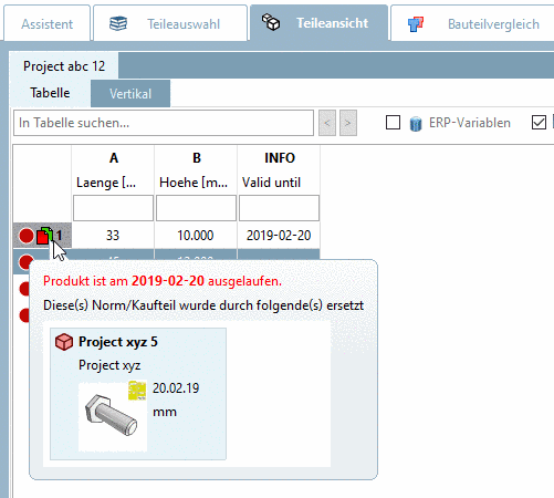 PARTdataManager Teileansicht