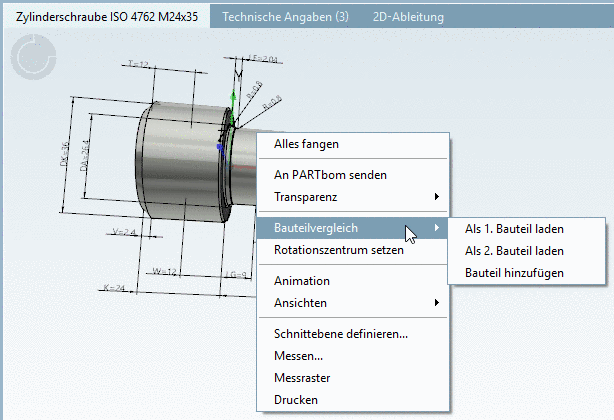 Beispiel: 3D-Ansicht in PARTdataManager