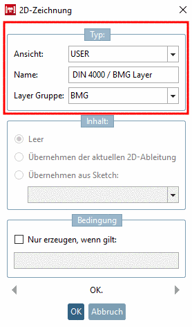 Dialogfenster "Neue 2D-Zeichnung"