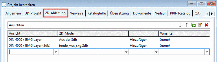 Registerseite 2D-Ableitung