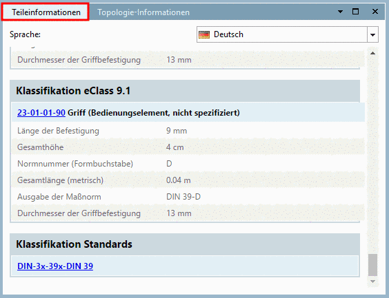 PARTdataManager - Teileinformationen