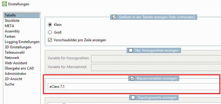 Klassenvariablen anzeigen - aktivieren
