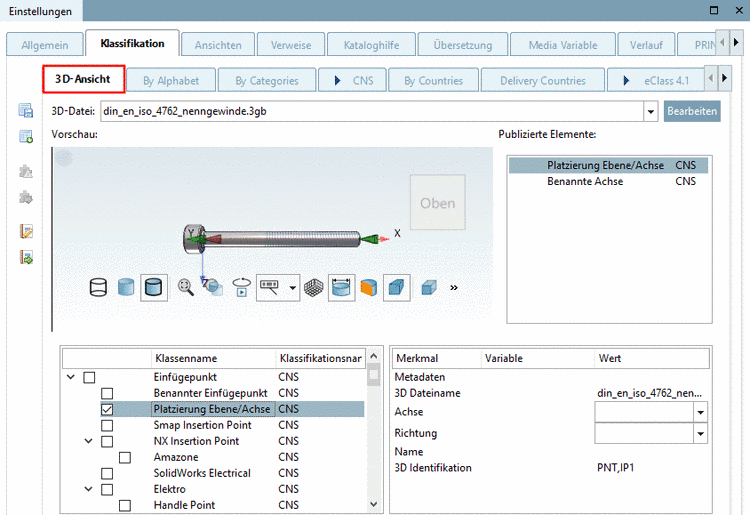 Registerseite "3D-Ansicht"