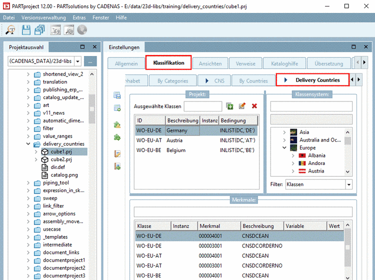 Ausgewählte Klassen: Germany, Austria, Belgium
