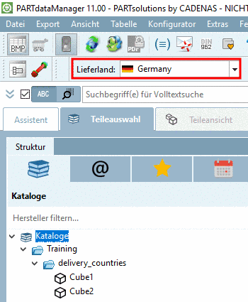 Lieferland "Germany": Indexbaum