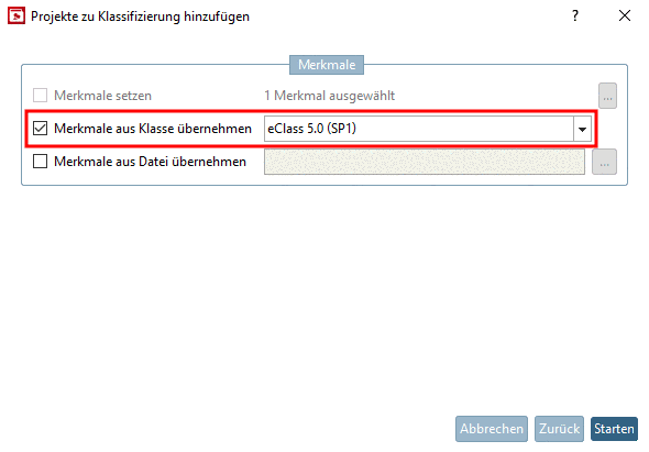 Merkmale aus Klasse übernehmen