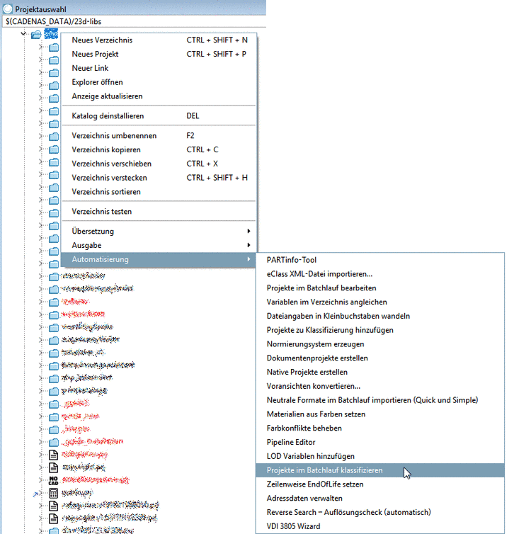 Projekte im Batchlauf klassifizieren
