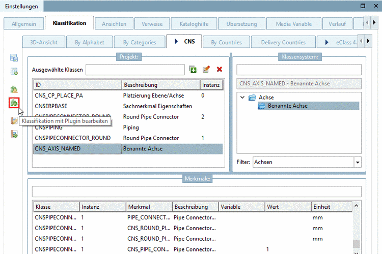 Klassifikation mit Plugin bearbeiten