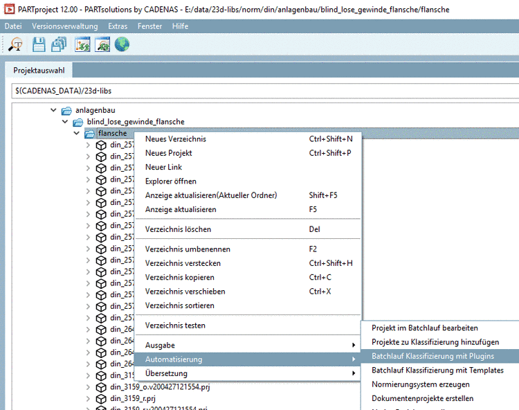 Batchlauf Klassifizierung mit Plugins