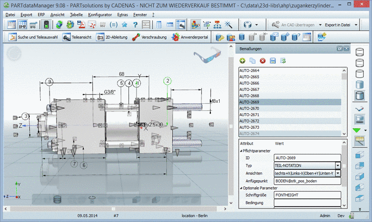 Geometriemerkmal ist gepinnt auf 200, Funktionsmerkmal ist nicht gepinnt und hat den aktuellen Wert 0.