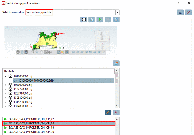 Selektionsmodus: Verbindungspunkte