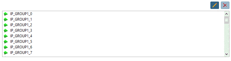 Liste der vorhandenen Anfügepunkte