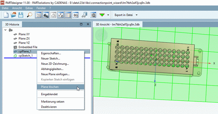 Anfügepunkte in PARTdesigner löschen