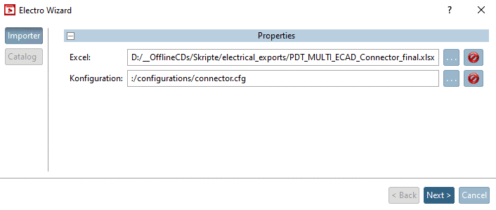Excel-Datei und Konfiguration
