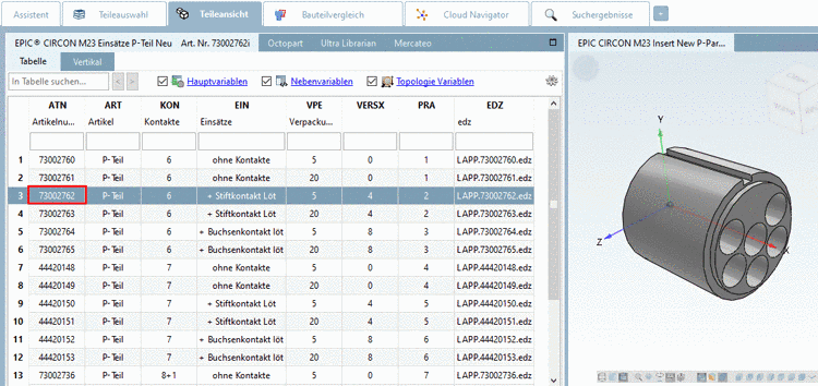 Für das Einzelteil wurde ein neues Projekt erstellt: m23_insert_p-teil_neu.prj