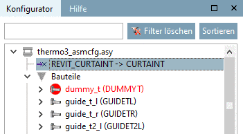 Platzierungs-Anfügepunkt in der Konfiguration (hier im Beispiel "REVIT_CURTAINT -> CURTAINT")
