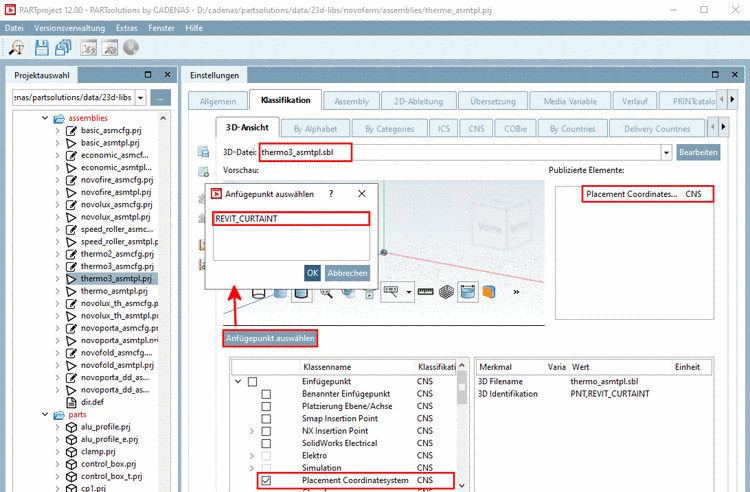 Anfügepunkt auswählen (für Baugruppe)