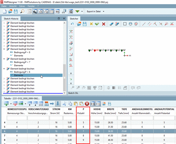 Punkte einzeln angelegt