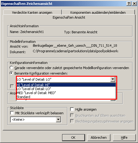 Benannte Konfiguration verwenden